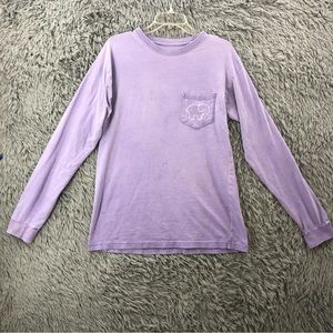 Ivory Ella Tshirt Womens Medium Purple Elephant Spellout Long Sleeve